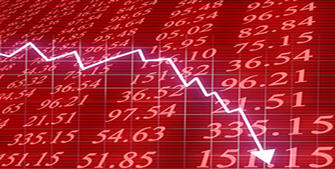 Stock Market going down with arrow